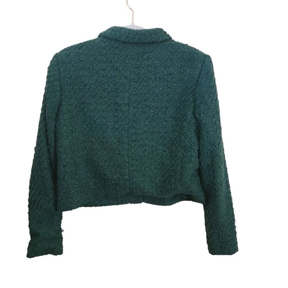 Rachel Zoe Green Boucle Cropped Jacket Size M - Picture 4 of 7